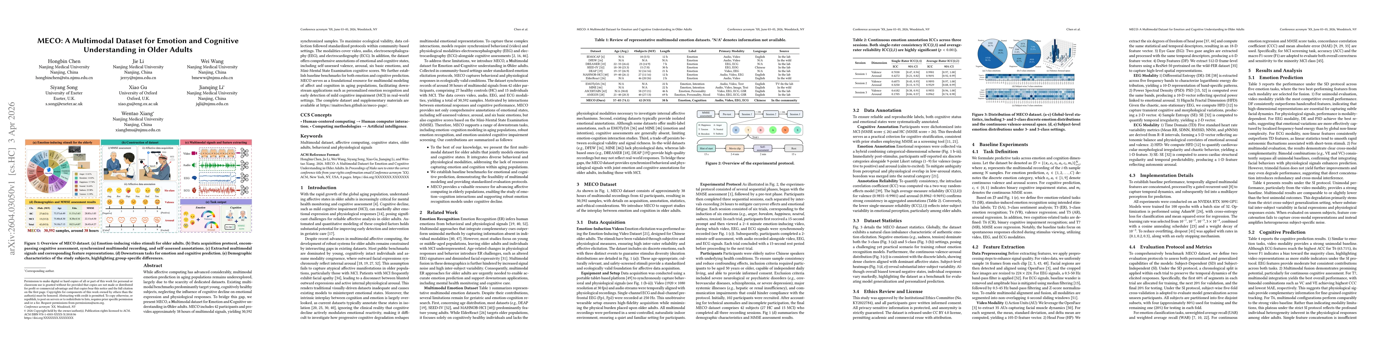Thumbnail for MECO: A Multimodal Dataset for Emotion and Cognitive Understanding in Older Adults