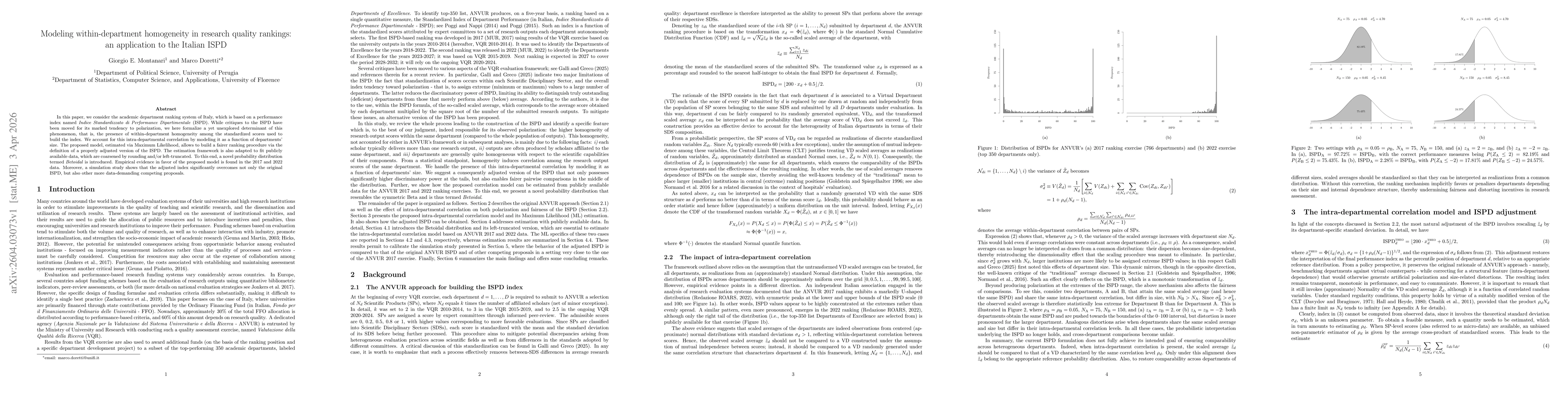 Thumbnail for Modeling within-department homogeneity in research quality rankings: an application to the Italian ISPD