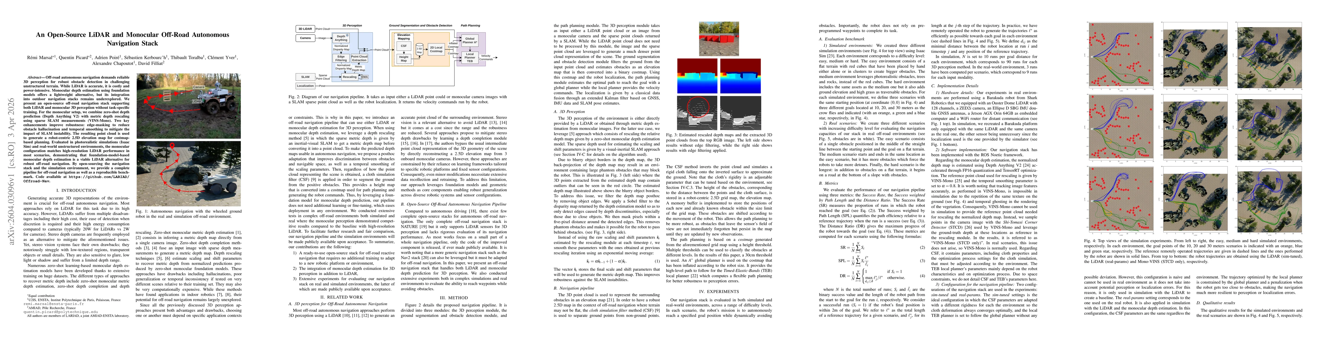 Thumbnail for An Open-Source LiDAR and Monocular Off-Road Autonomous Navigation Stack