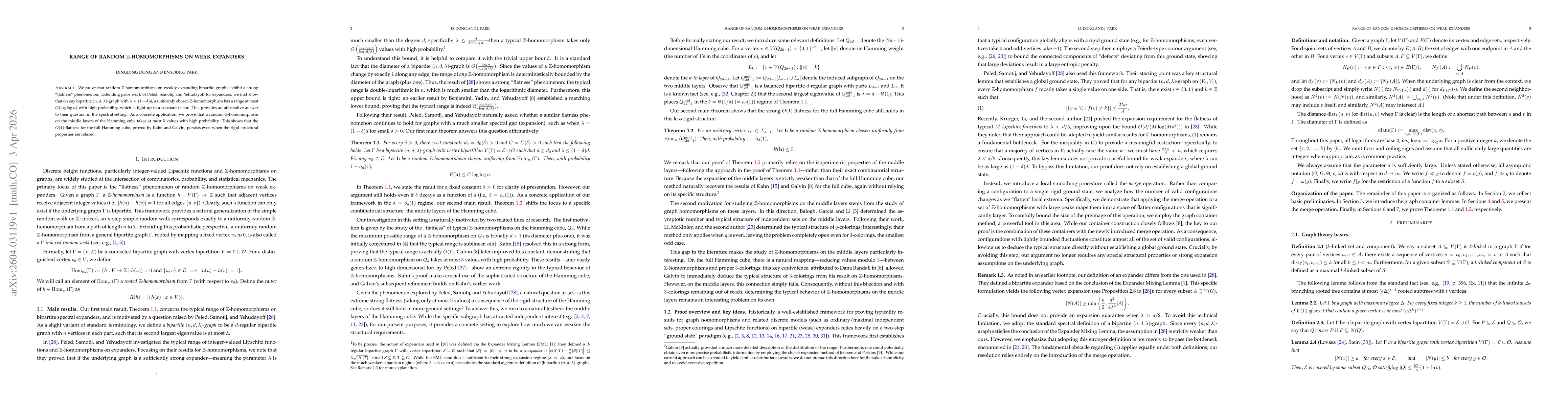 Thumbnail for Range of random $\mathbb Z$-homomorphisms on weak expanders