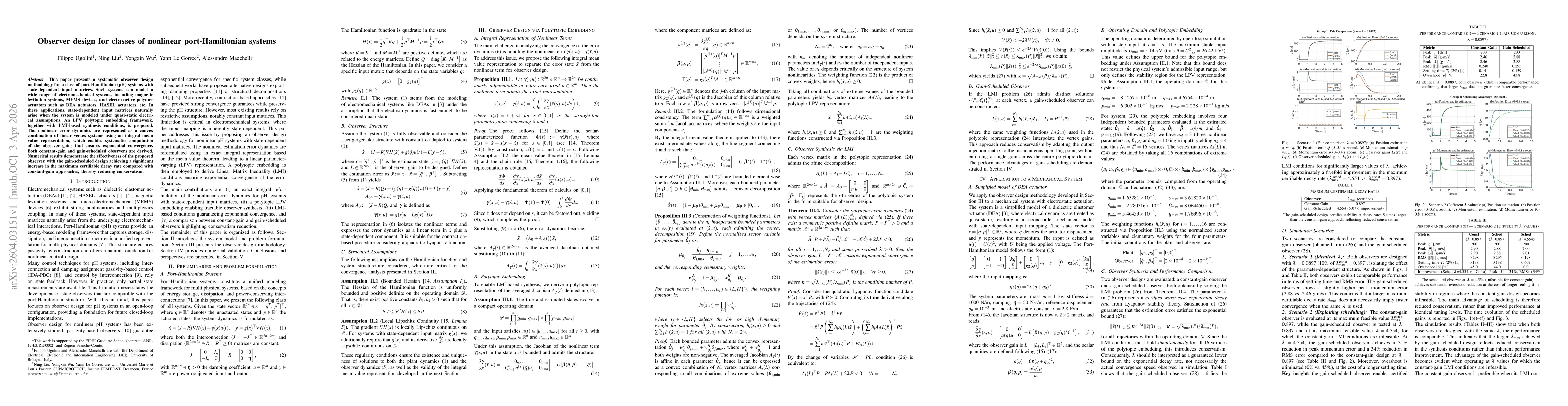 Thumbnail for Observer design for classes of nonlinear port-Hamiltonian systems