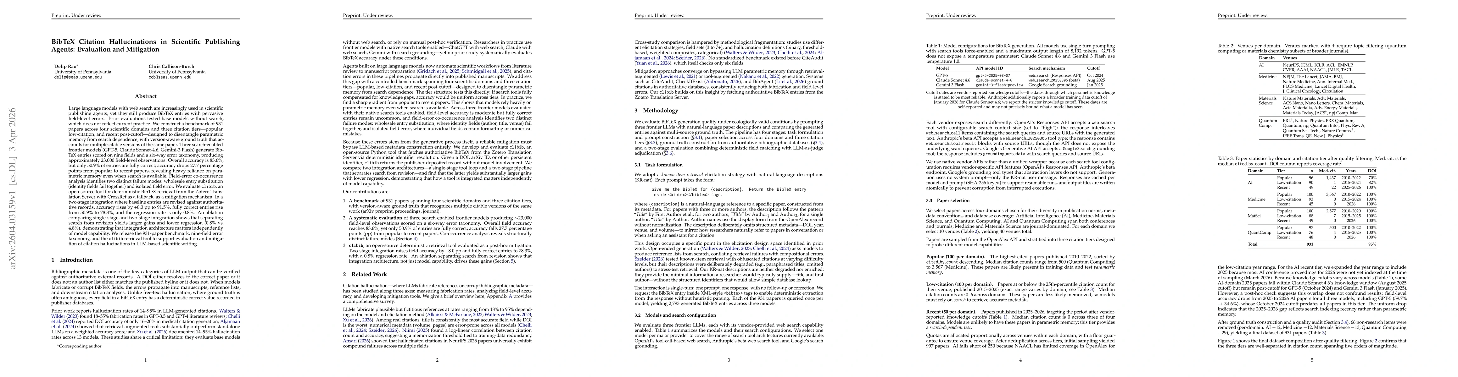 Thumbnail for BibTeX Citation Hallucinations in Scientific Publishing Agents: Evaluation and Mitigation