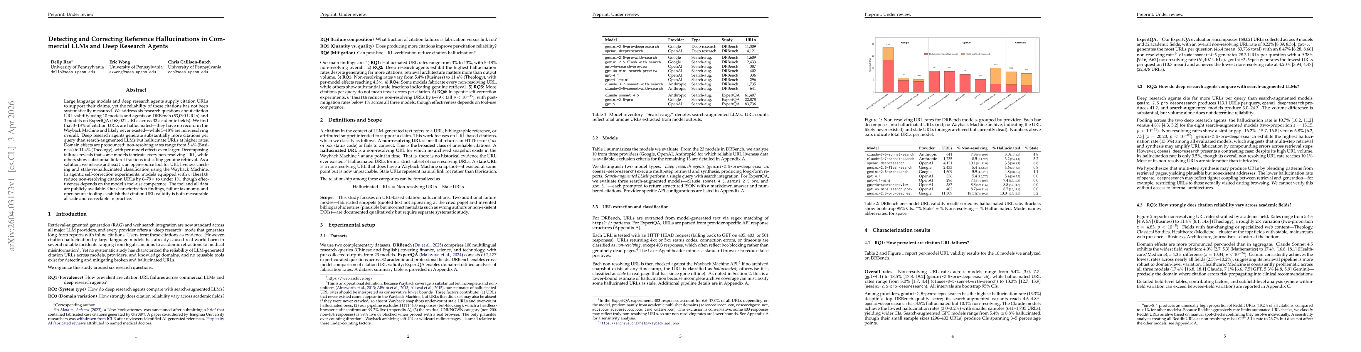 Thumbnail for Detecting and Correcting Reference Hallucinations in Commercial LLMs and Deep Research Agents
