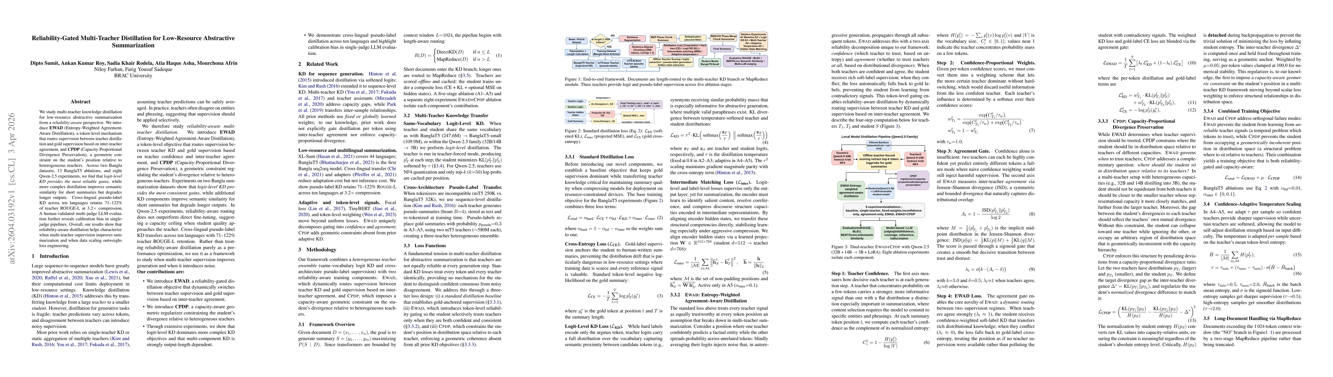 Thumbnail for Reliability Gated Multi-Teacher Distillation for Low Resource Abstractive Summarization