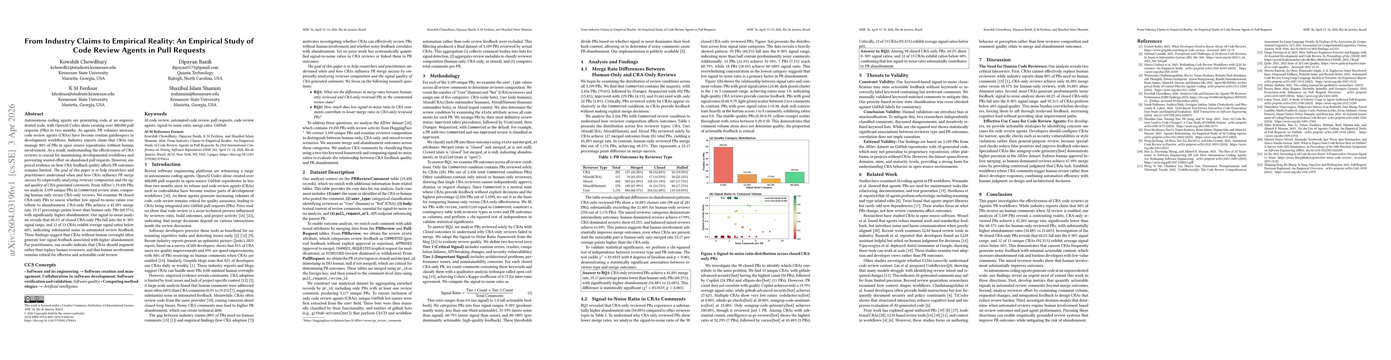 Thumbnail for From Industry Claims to Empirical Reality: An Empirical Study of Code Review Agents in Pull Requests