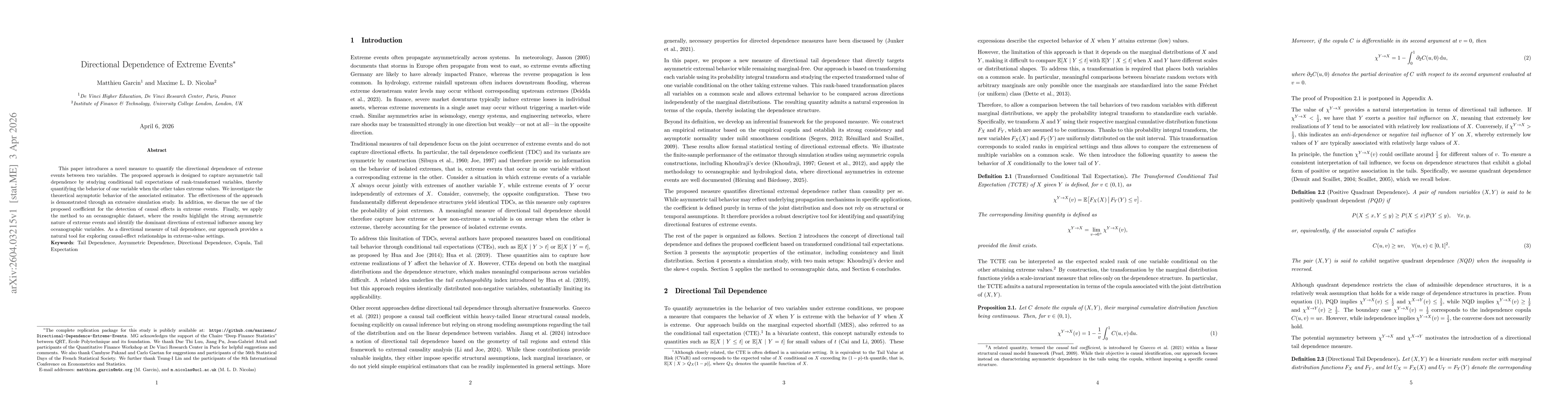 Thumbnail for Directional Dependence of Extreme Events