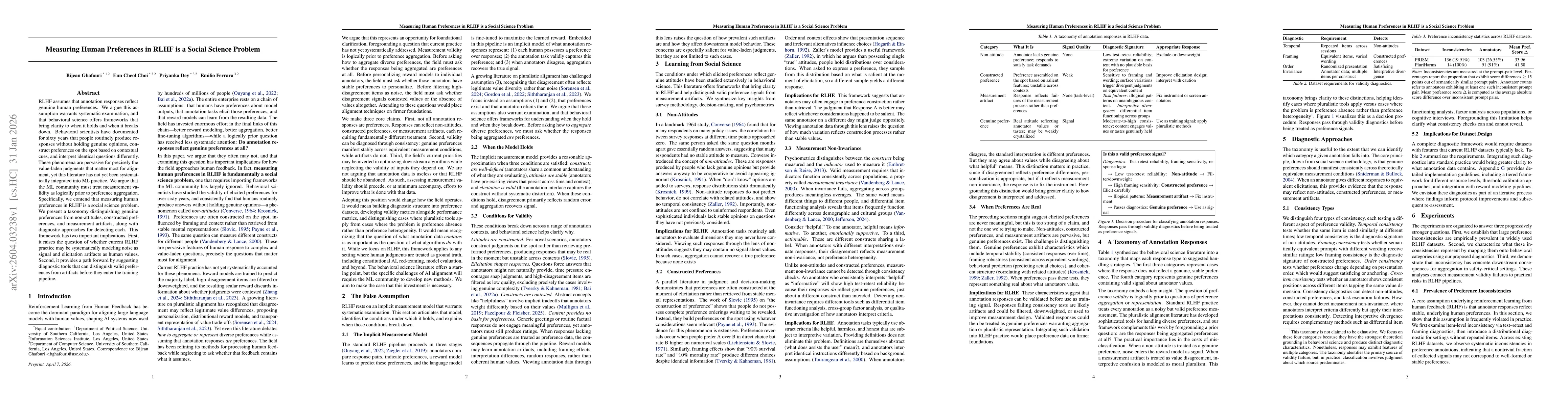 Thumbnail for Measuring Human Preferences in RLHF is a Social Science Problem