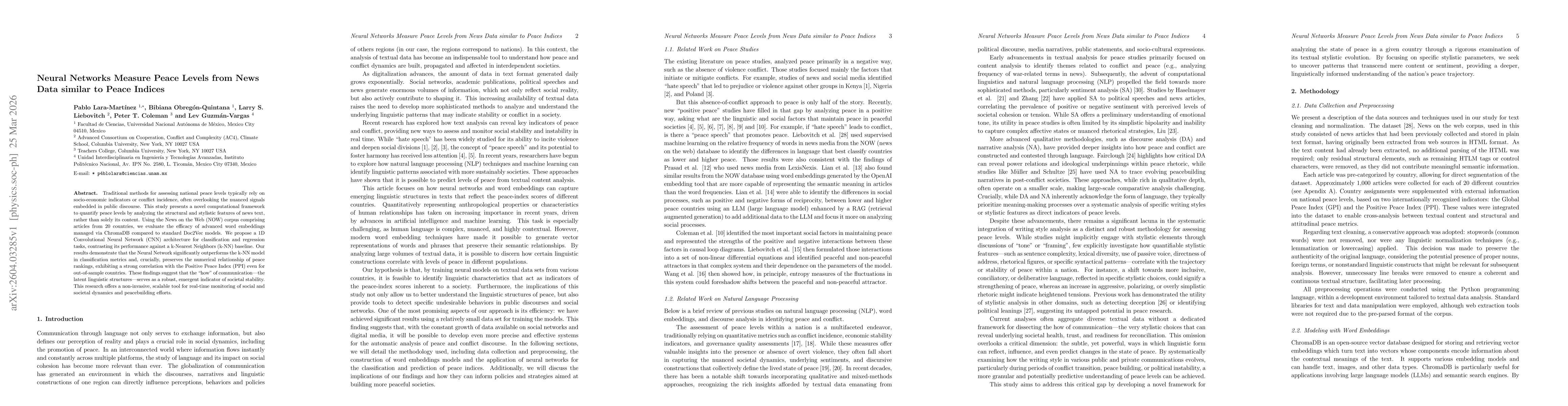 Thumbnail for Neural Networks Measure Peace Levels from News Data similar to Peace Indices