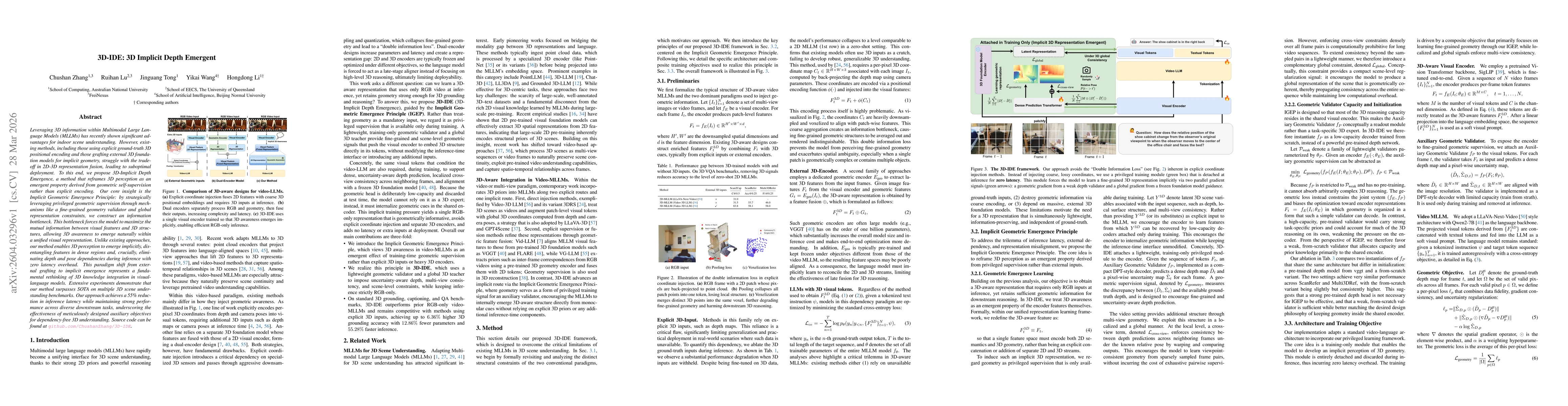 Thumbnail for 3D-IDE: 3D Implicit Depth Emergent