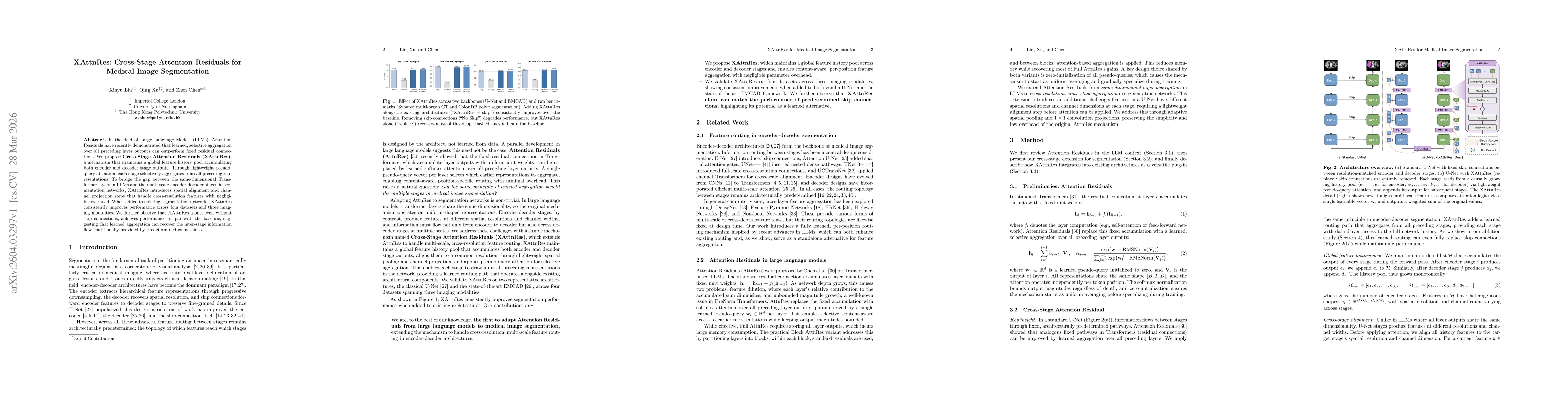 Thumbnail for XAttnRes: Cross-Stage Attention Residuals for Medical Image Segmentation