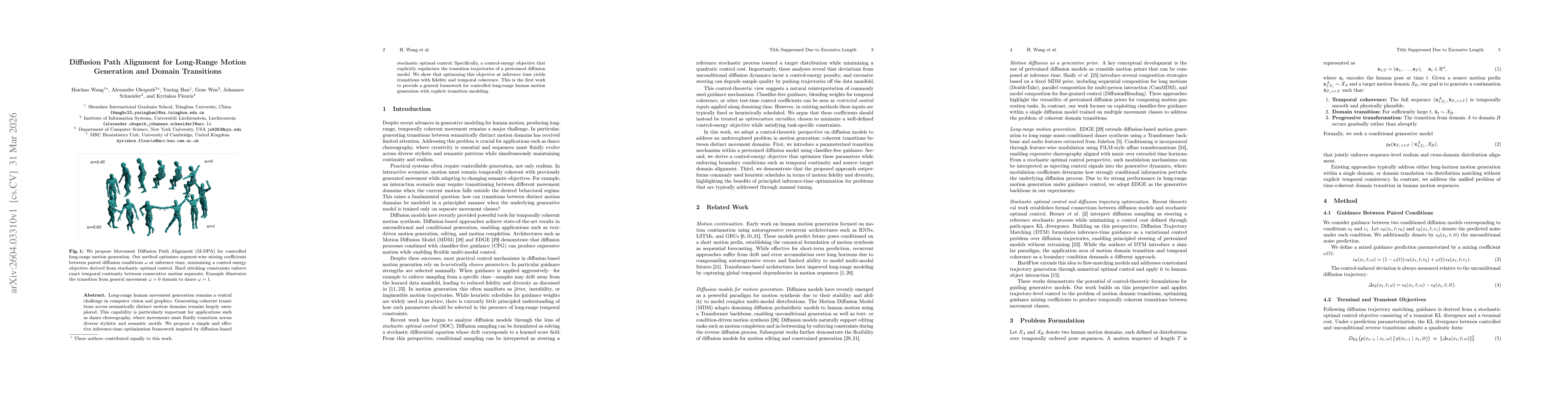 Thumbnail for Diffusion Path Alignment for Long-Range Motion Generation and Domain Transitions