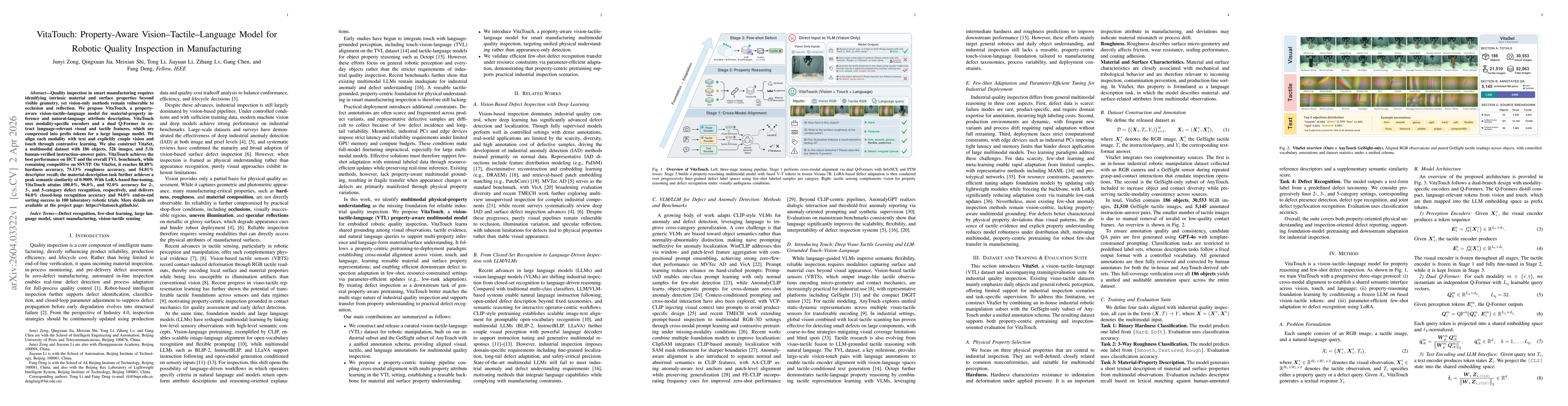 Thumbnail for VitaTouch: Property-Aware Vision-Tactile-Language Model for Robotic Quality Inspection in Manufacturing