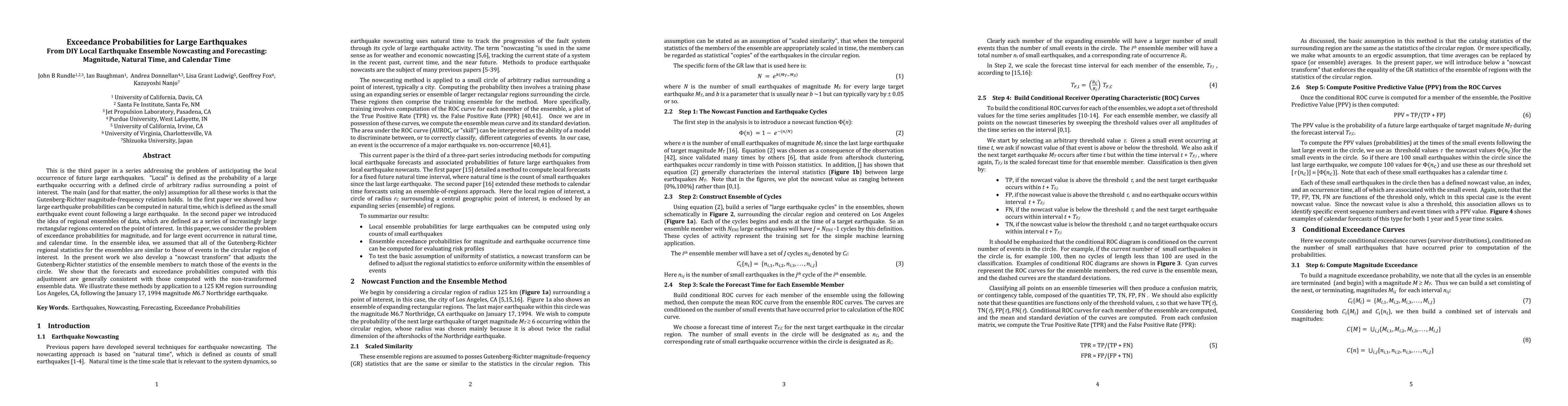 Thumbnail for Exceedance Probabilities for Large Earthquakes From DIY Local Earthquake Ensemble Nowcasting and Forecasting