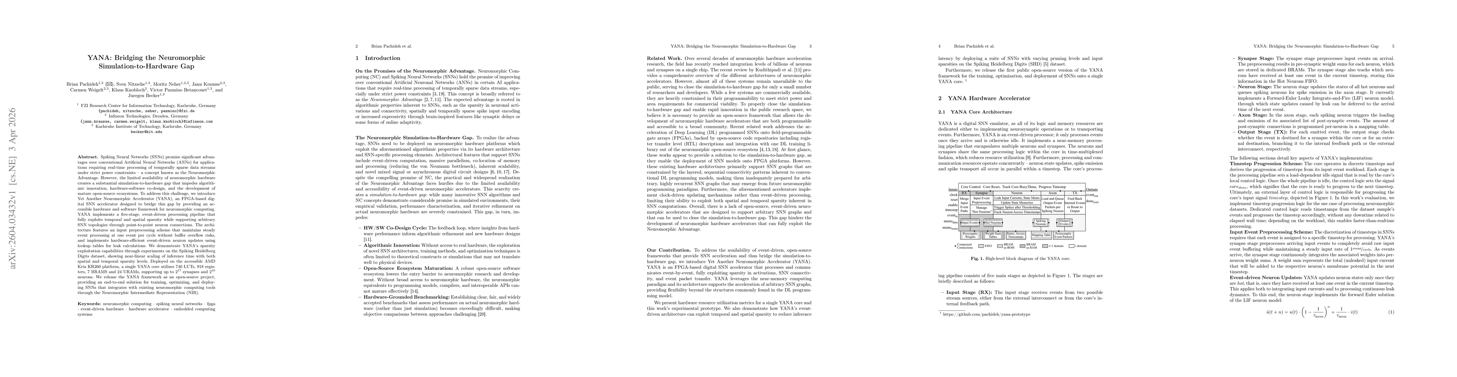 Thumbnail for YANA: Bridging the Neuromorphic Simulation-to-Hardware Gap