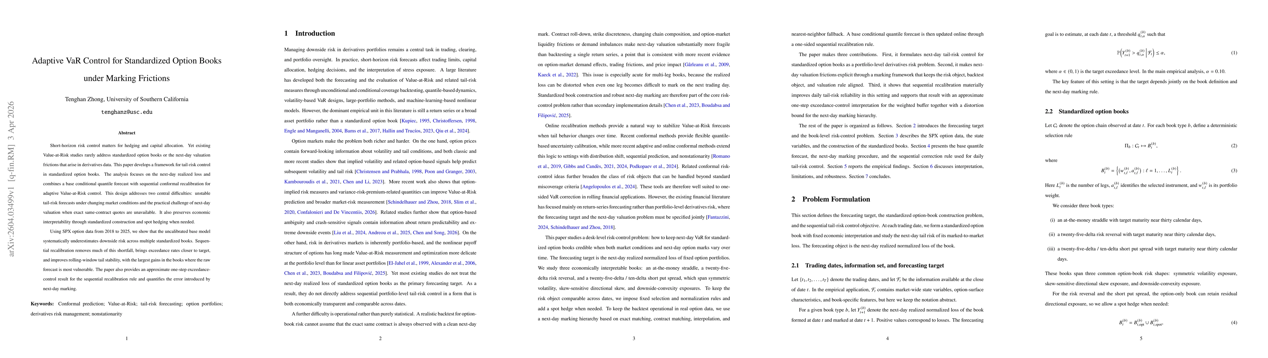Thumbnail for Adaptive VaR Control for Standardized Option Books under Marking Frictions