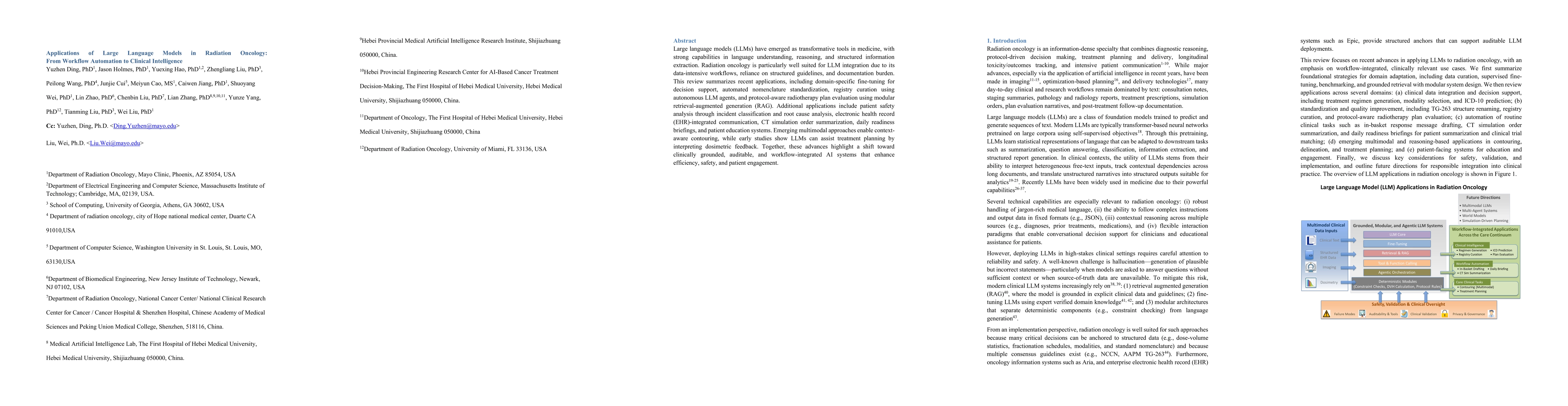 Thumbnail for Applications of Large Language Models in Radiation Oncology: From Workflow Automation to Clinical Intelligence