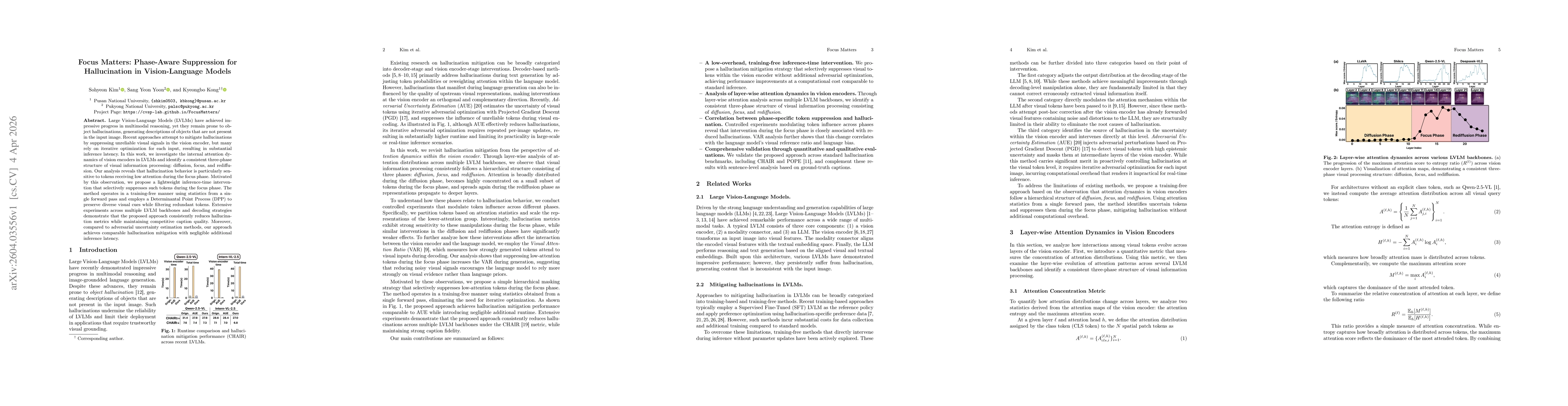 Thumbnail for Focus Matters: Phase-Aware Suppression for Hallucination in Vision-Language Models