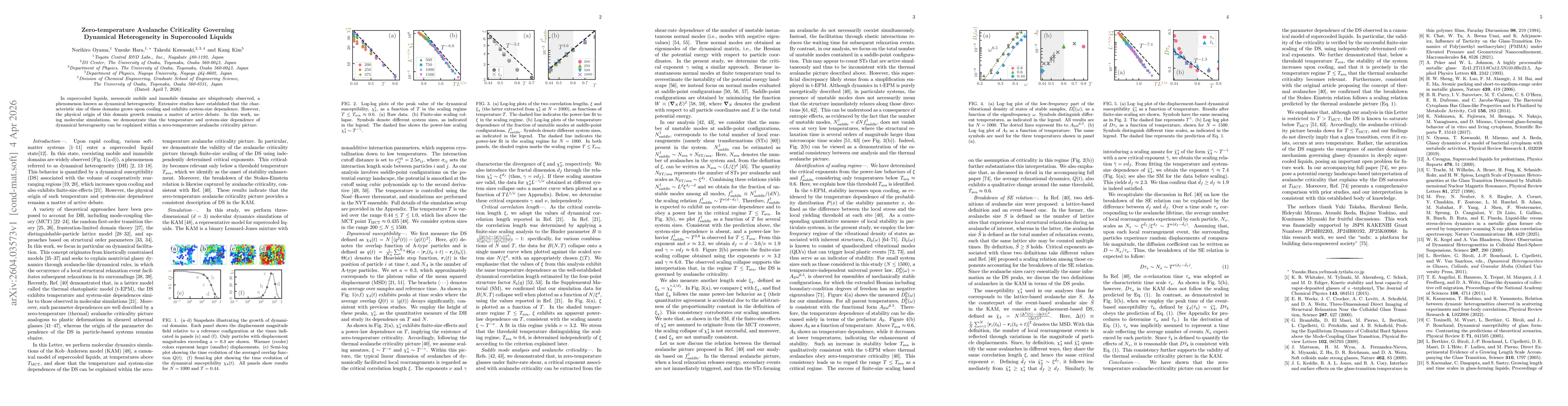 Thumbnail for Zero-temperature Avalanche Criticality Governing Dynamical Heterogeneity in Supercooled Liquids