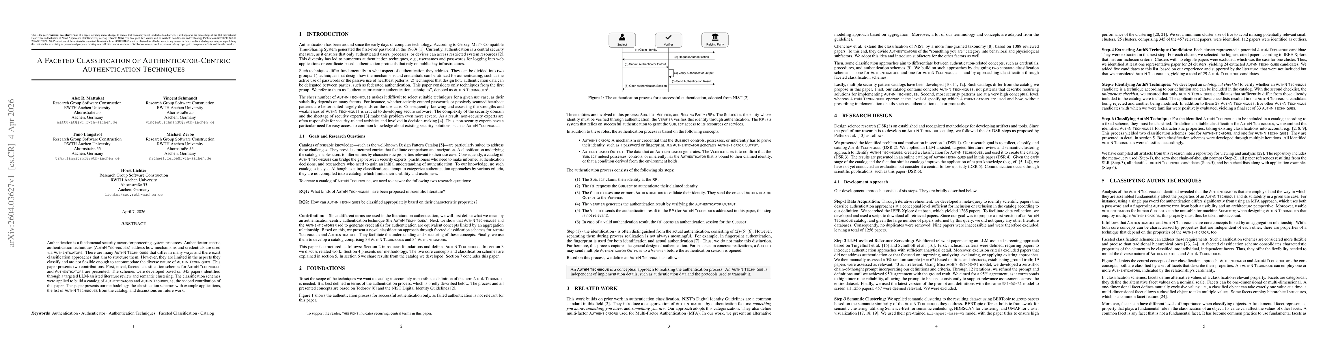 Thumbnail for A Faceted Classification of Authenticator-Centric Authentication Techniques