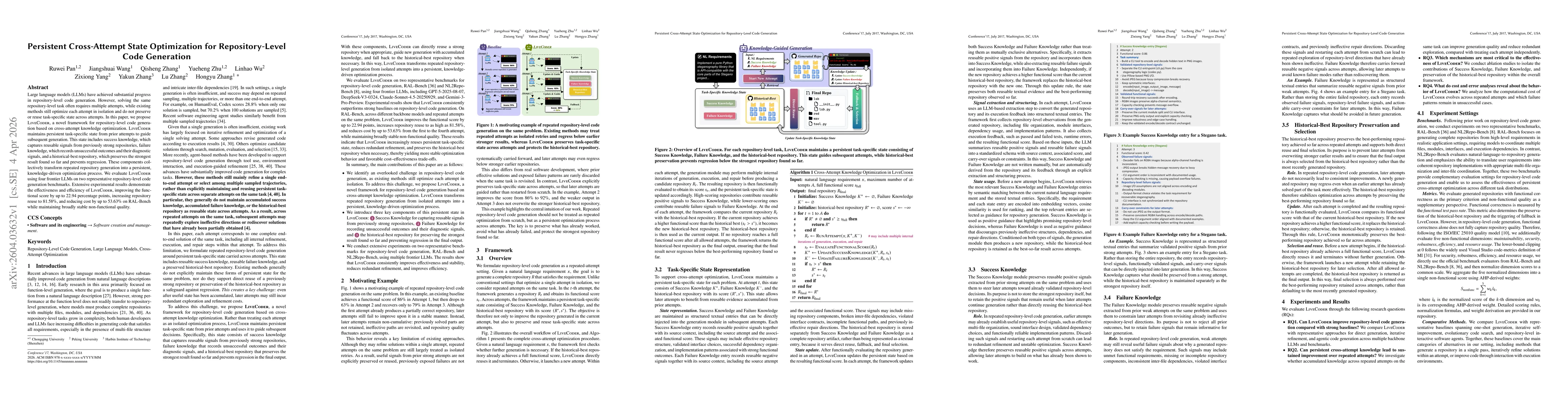 Thumbnail for Persistent Cross-Attempt State Optimization for Repository-Level Code Generation