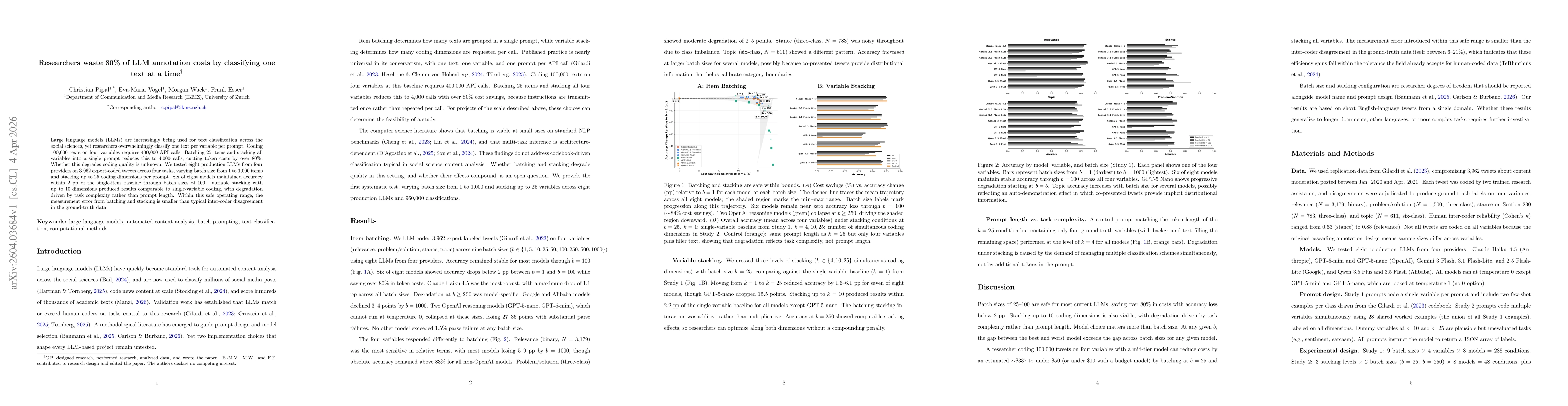 Thumbnail for Researchers waste 80% of LLM annotation costs by classifying one text at a time