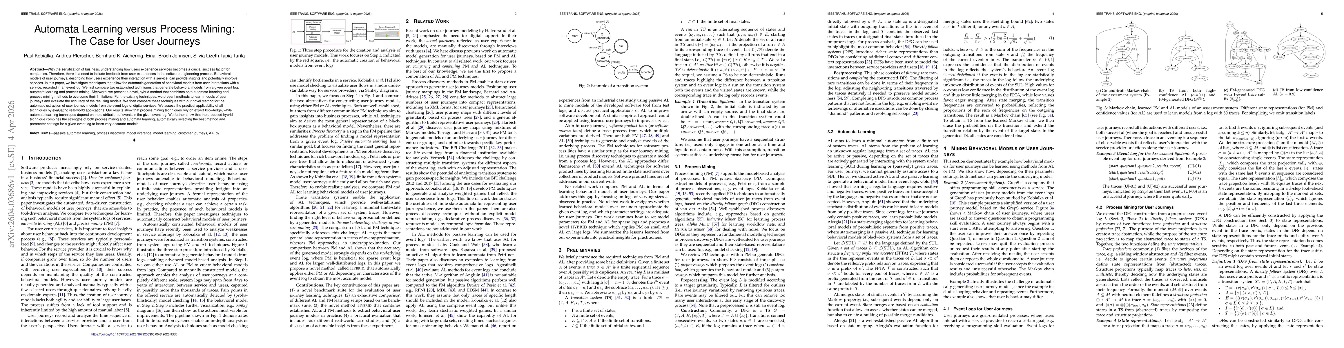 Thumbnail for Automata Learning versus Process Mining: The Case for User Journeys