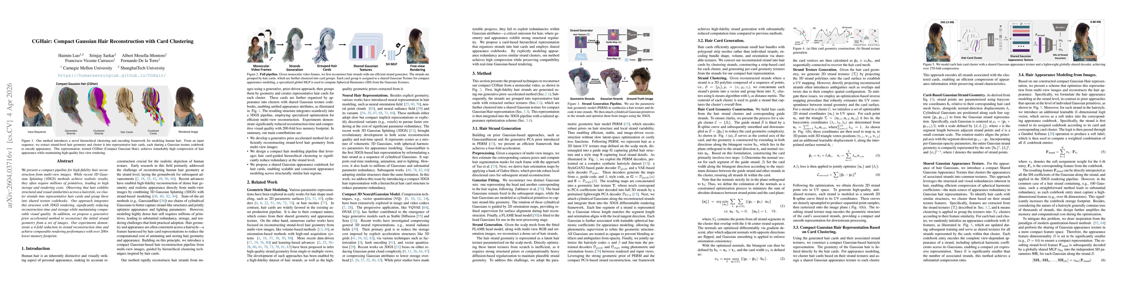 Thumbnail for CGHair: Compact Gaussian Hair Reconstruction with Card Clustering