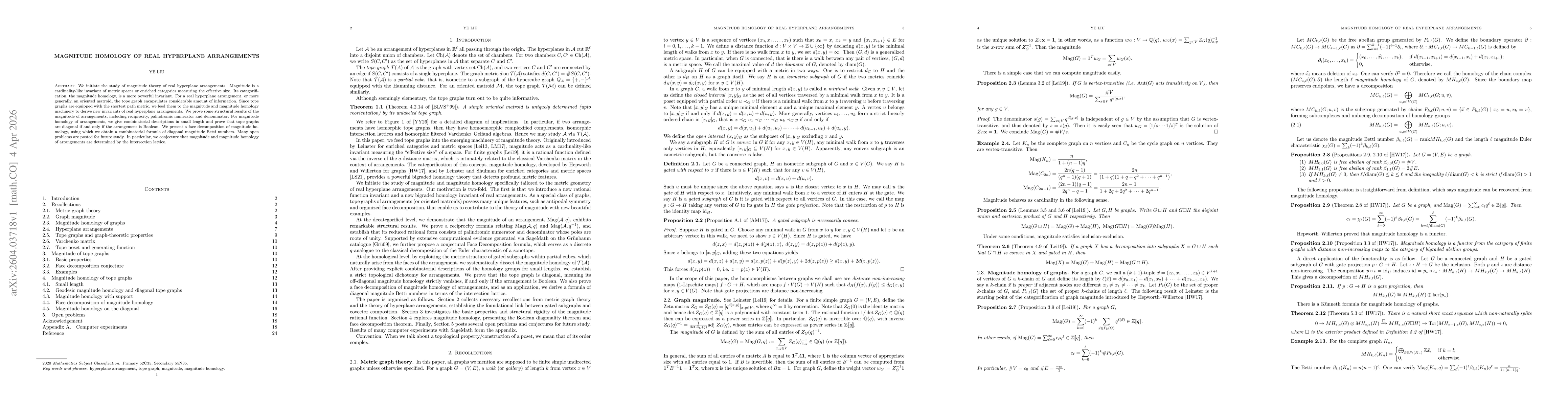 Thumbnail for Magnitude homology of real hyperplane arrangements