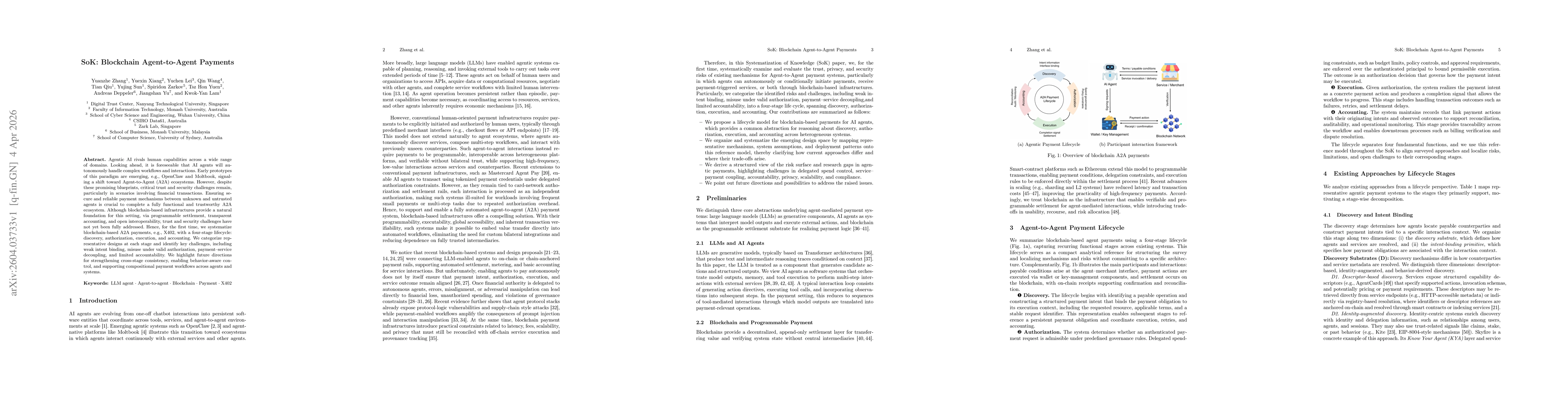 Thumbnail for SoK: Blockchain Agent-to-Agent Payments
