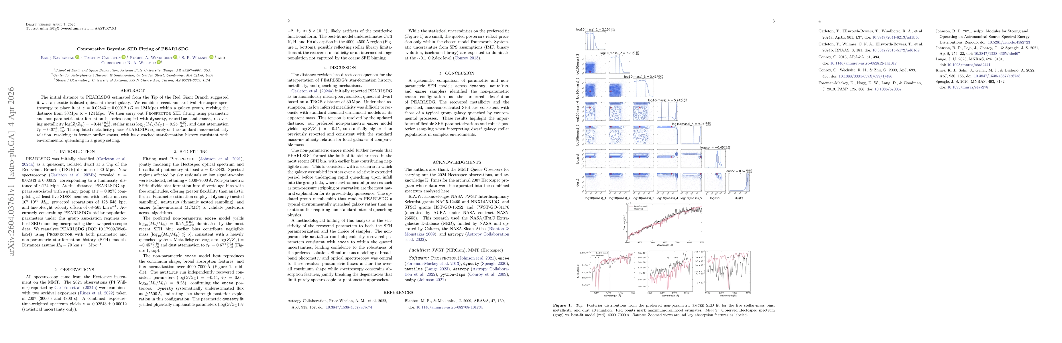 Thumbnail for Comparative Bayesian SED Fitting of PEARLSDG