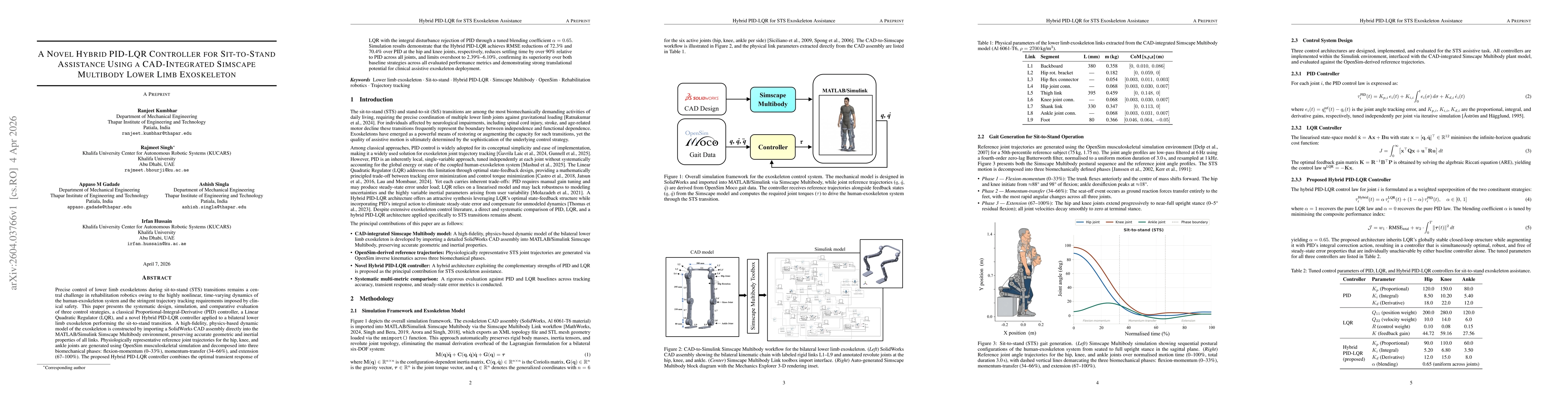 Thumbnail for A Novel Hybrid PID-LQR Controller for Sit-To-Stand Assistance Using a CAD-Integrated Simscape Multibody Lower Limb Exoskeleton