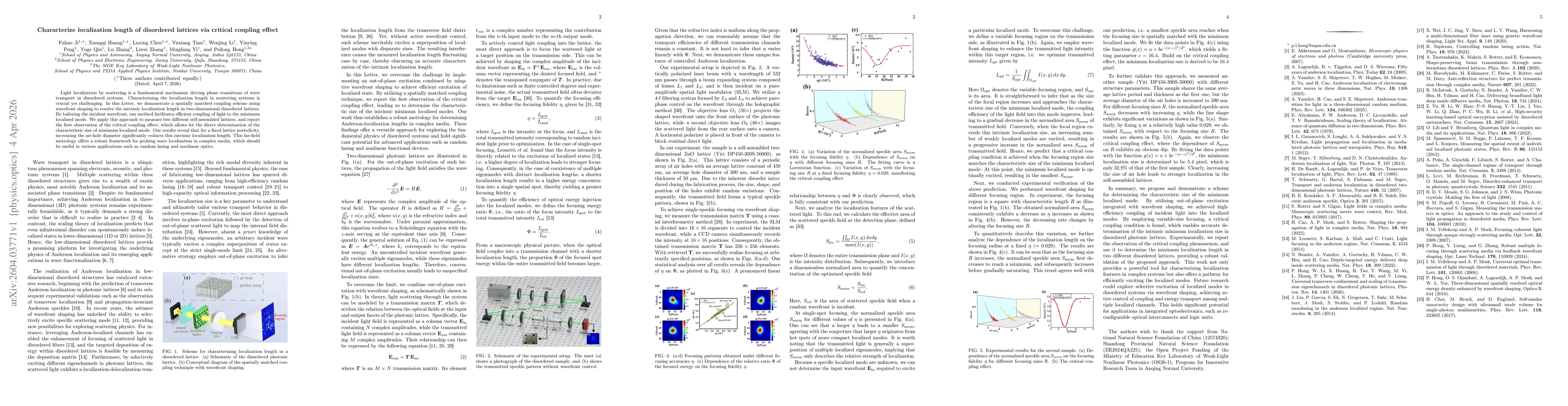 Thumbnail for Characterize localization length of disordered lattices via critical coupling effect