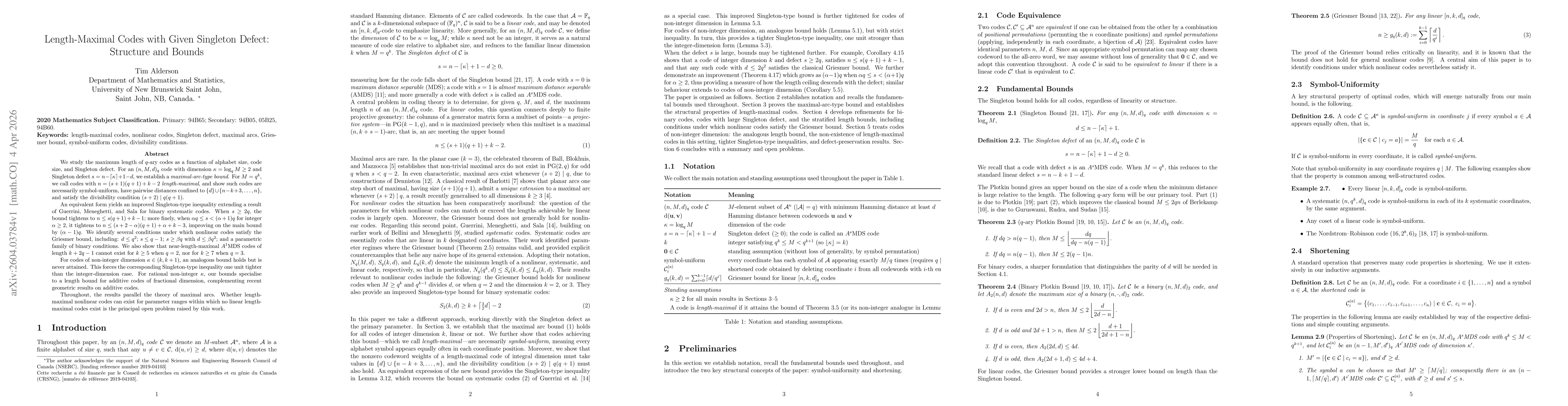 Thumbnail for Length-Maximal Codes with Given Singleton Defect: Structure and Bounds