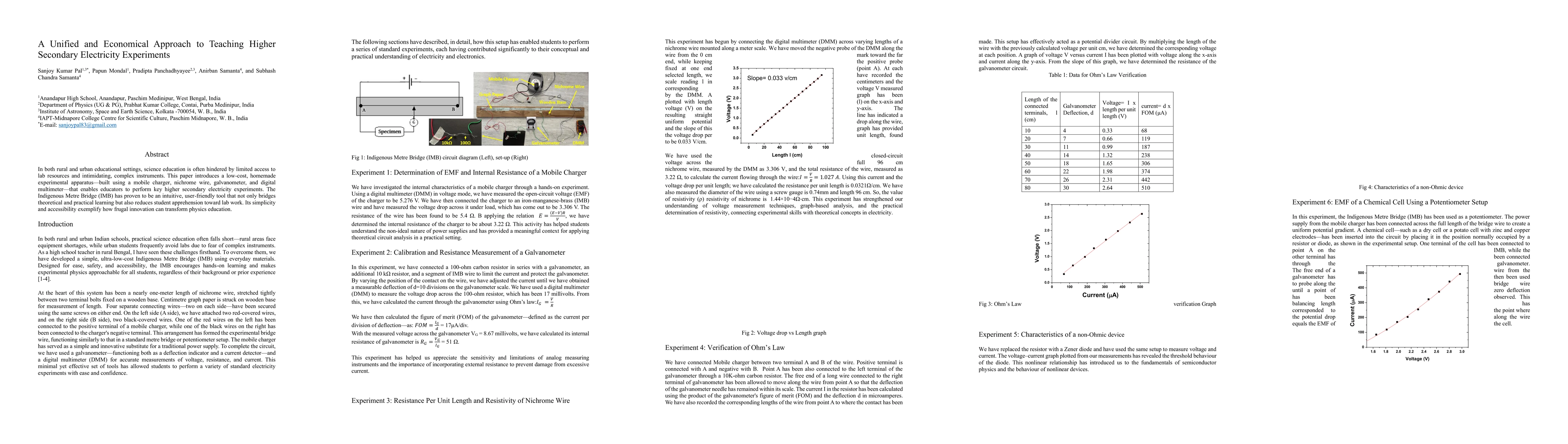Thumbnail for A Unified and Economical Approach to Teaching Higher Secondary Electricity Experiments
