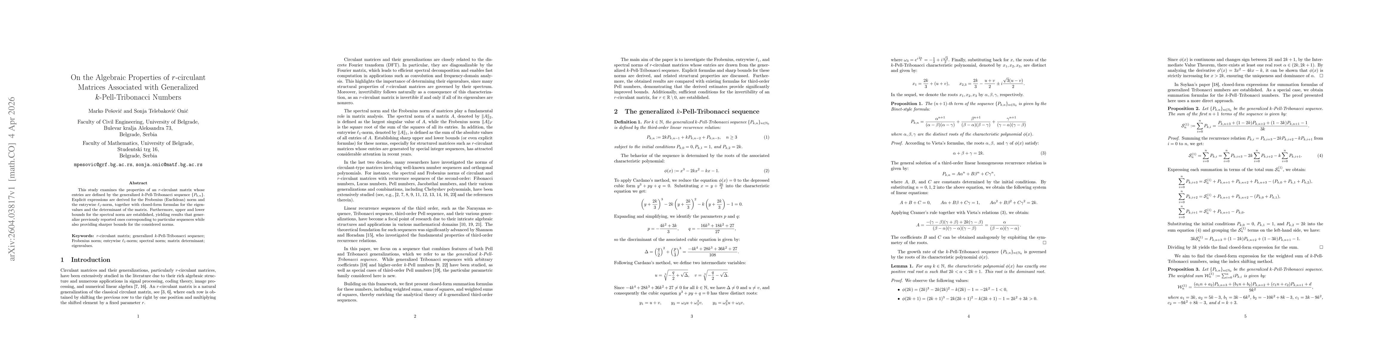 Thumbnail for On the Algebraic Properties of r-circulant Matrices Associated with Generalized k-Pell-Tribonacci Numbers