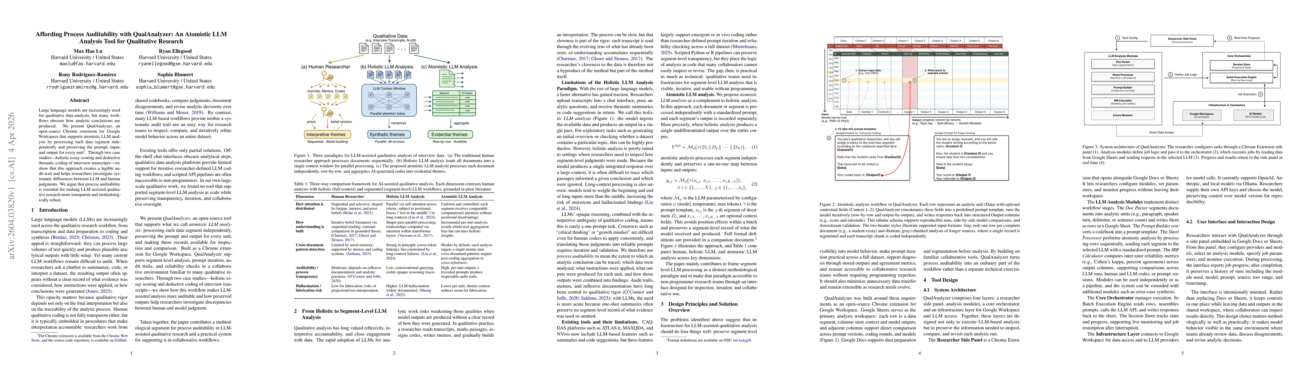 Thumbnail for Affording Process Auditability with QualAnalyzer: An Atomistic LLM Analysis Tool for Qualitative Research