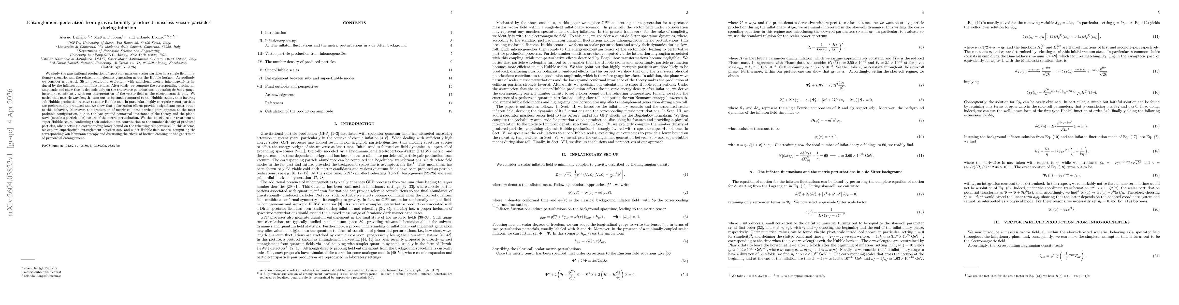 Thumbnail for Entanglement generation from gravitationally produced massless vector particles during inflation