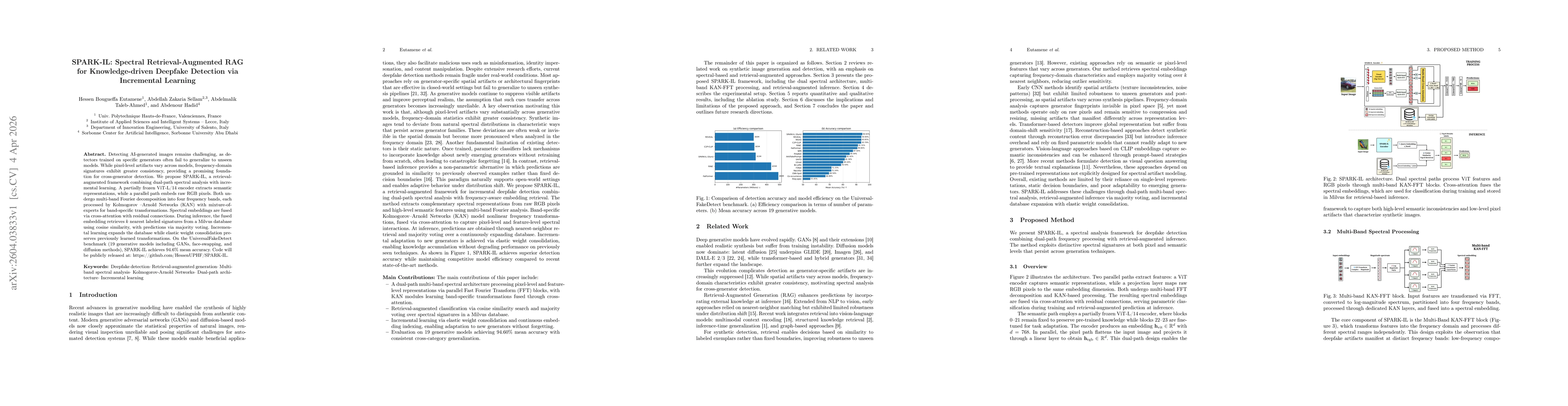 Thumbnail for SPARK-IL: Spectral Retrieval-Augmented RAG for Knowledge-driven Deepfake Detection via Incremental Learning