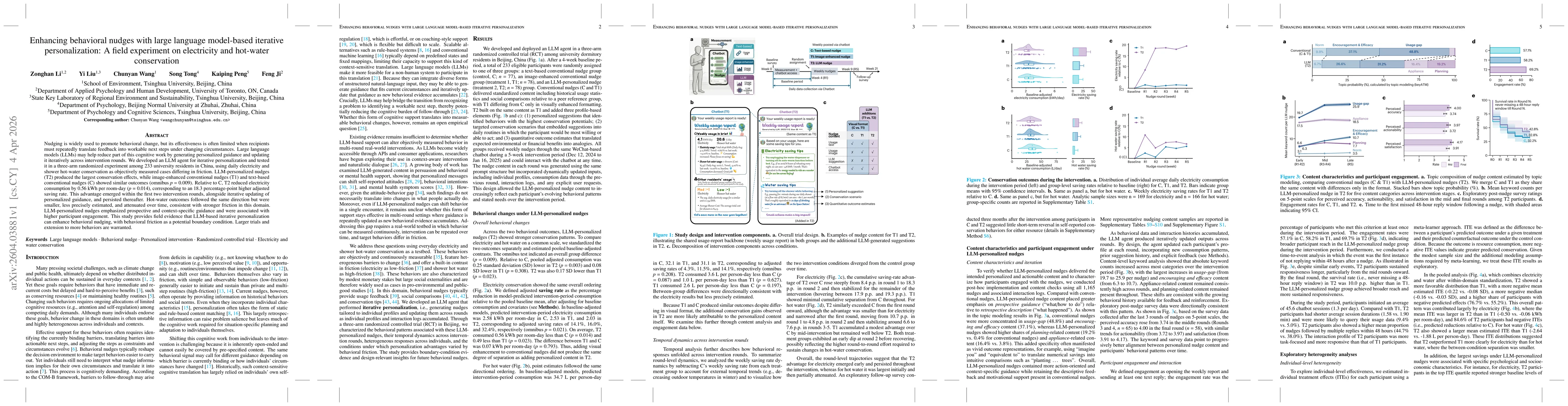 Thumbnail for Enhancing behavioral nudges with large language model-based iterative personalization: A field experiment on electricity and hot-water conservation