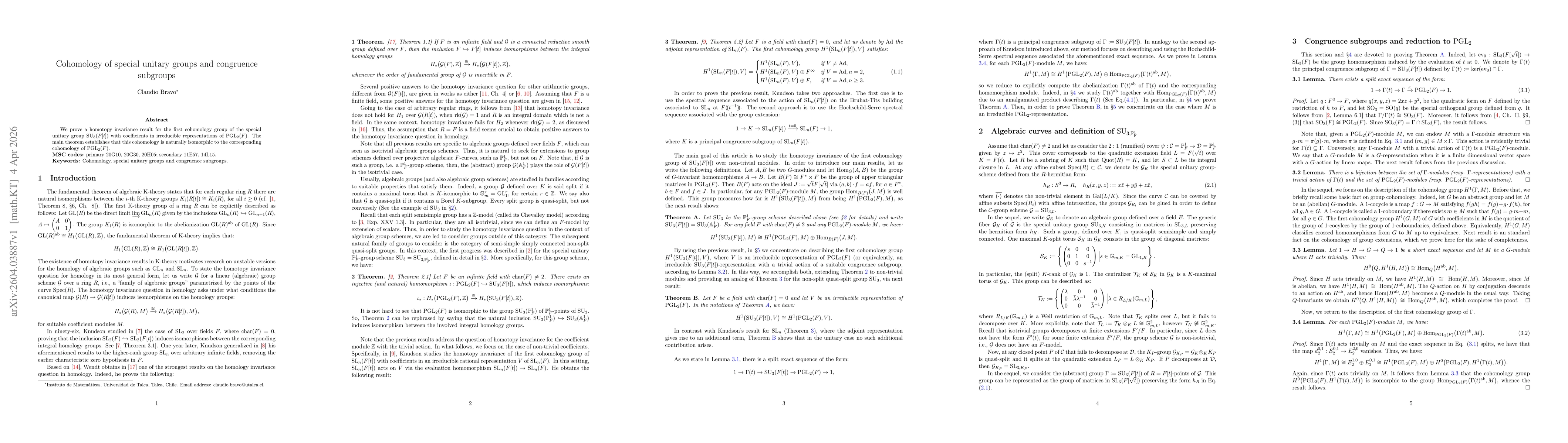 Thumbnail for Cohomology of special unitary groups and congruence subgroups