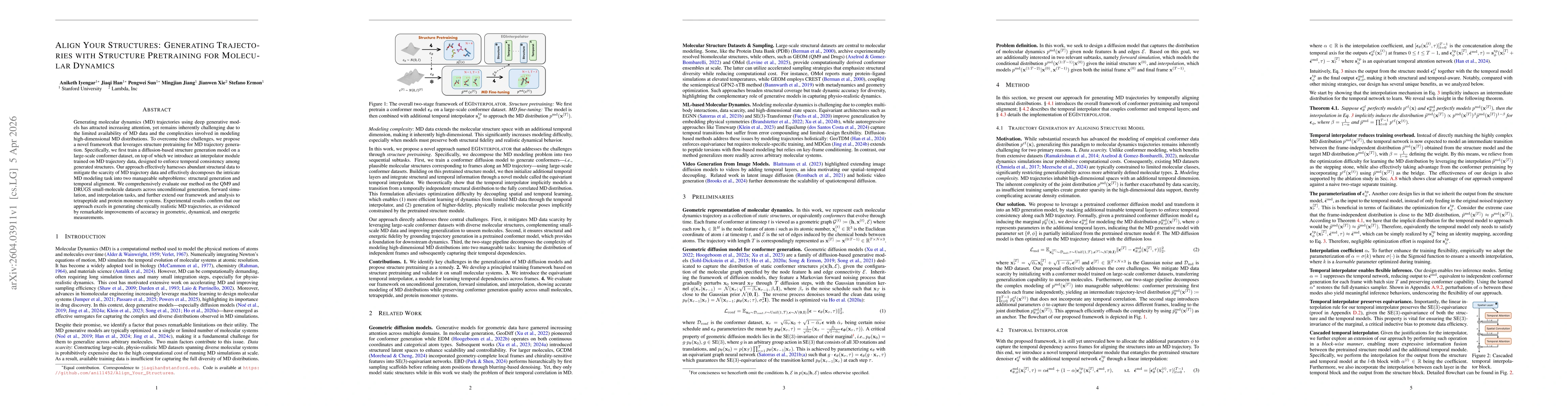 Thumbnail for Align Your Structures: Generating Trajectories with Structure Pretraining for Molecular Dynamics