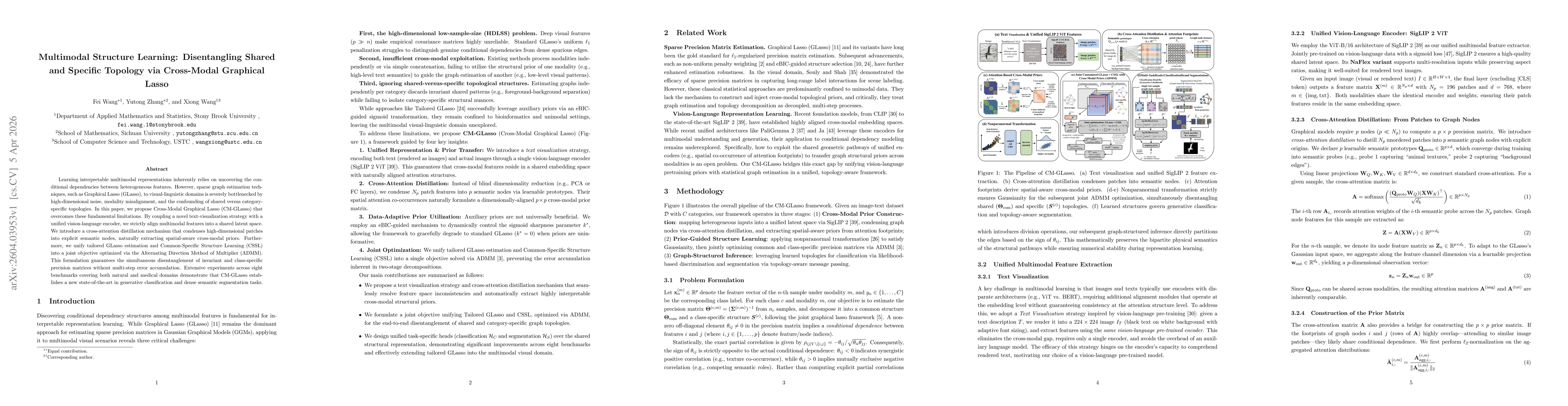Thumbnail for Multimodal Structure Learning: Disentangling Shared and Specific Topology via Cross-Modal Graphical Lasso