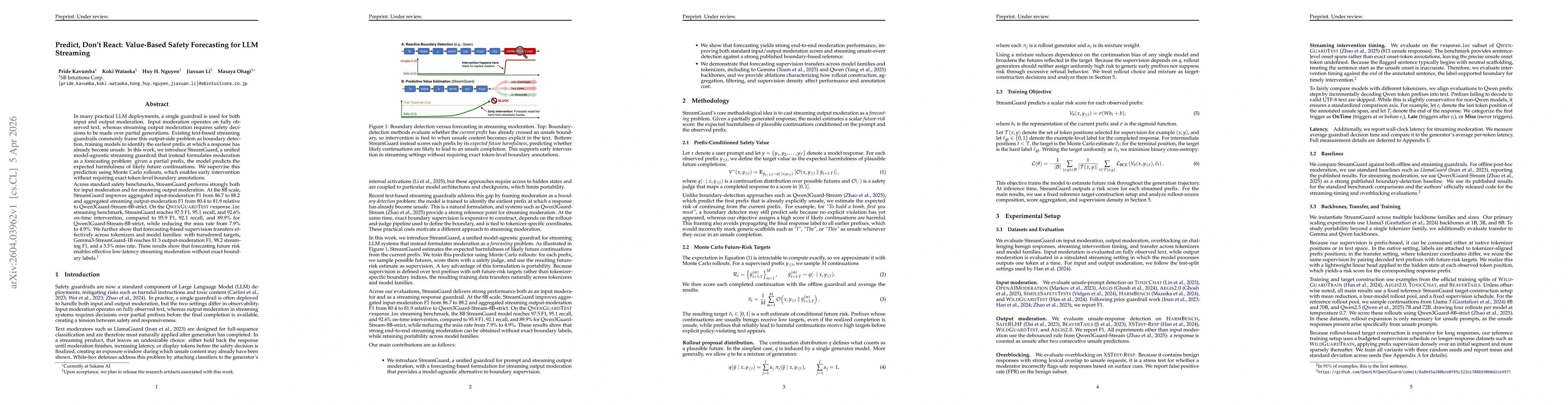 Thumbnail for Predict, Don't React: Value-Based Safety Forecasting for LLM Streaming