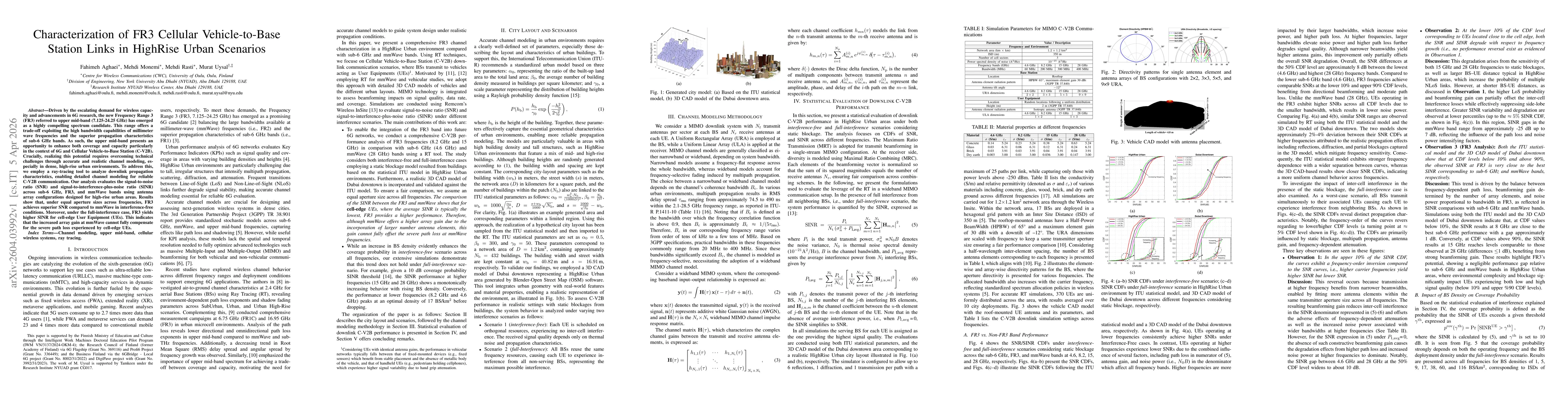Thumbnail for Characterization of FR3 Cellular Vehicle-to-Base Station Links in HighRise Urban Scenarios