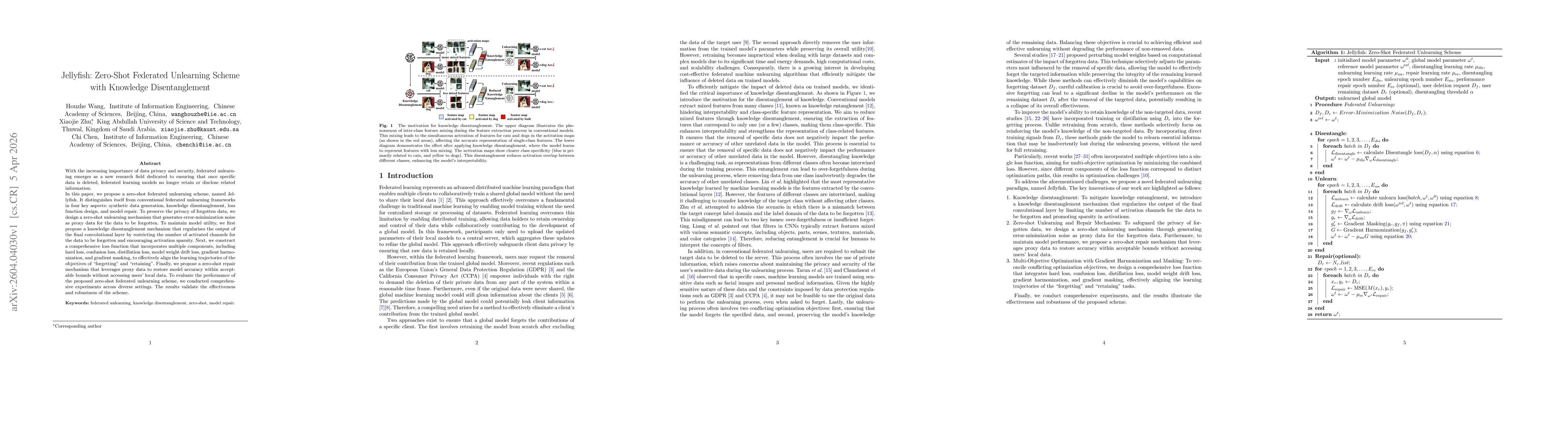 Thumbnail for Jellyfish: Zero-Shot Federated Unlearning Scheme with Knowledge Disentanglement