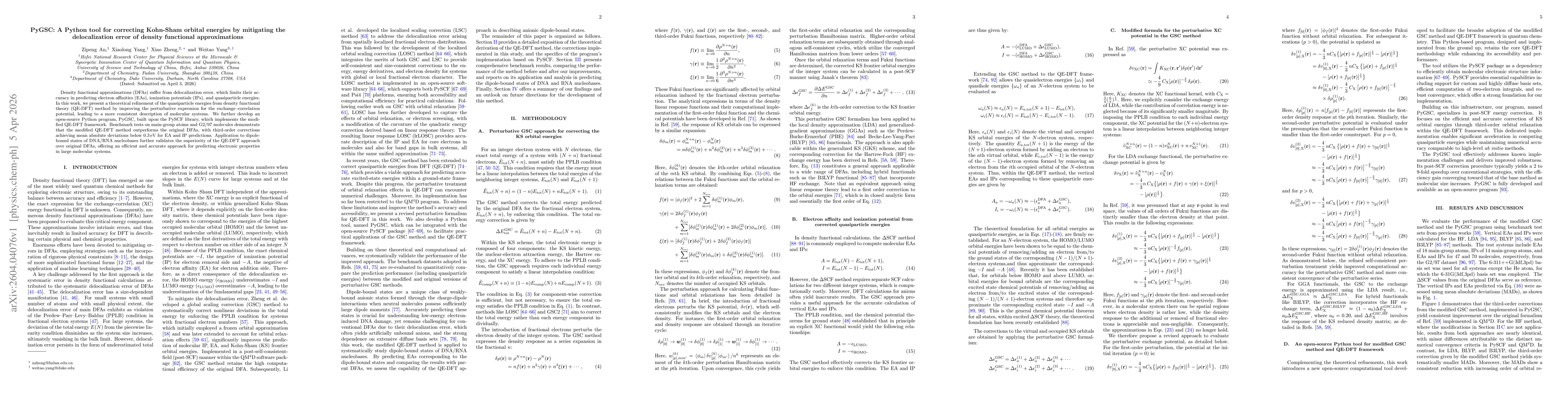 Thumbnail for PyGSC: A Python tool for correcting Kohn-Sham orbital energies by mitigating the delocalization error of density functional approximations