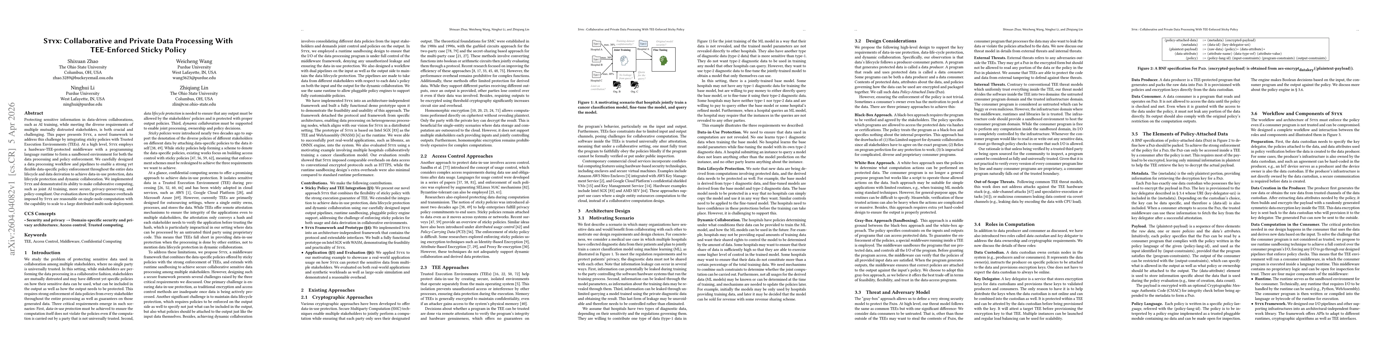 Thumbnail for Styx: Collaborative and Private Data Processing With TEE-Enforced Sticky Policy