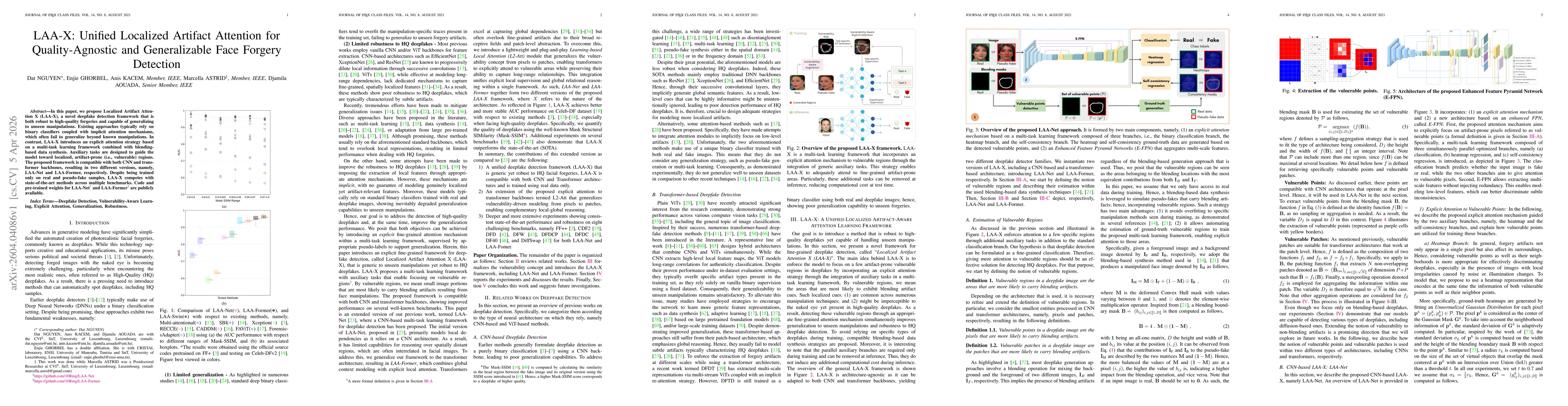 Thumbnail for LAA-X: Unified Localized Artifact Attention for Quality-Agnostic and Generalizable Face Forgery Detection