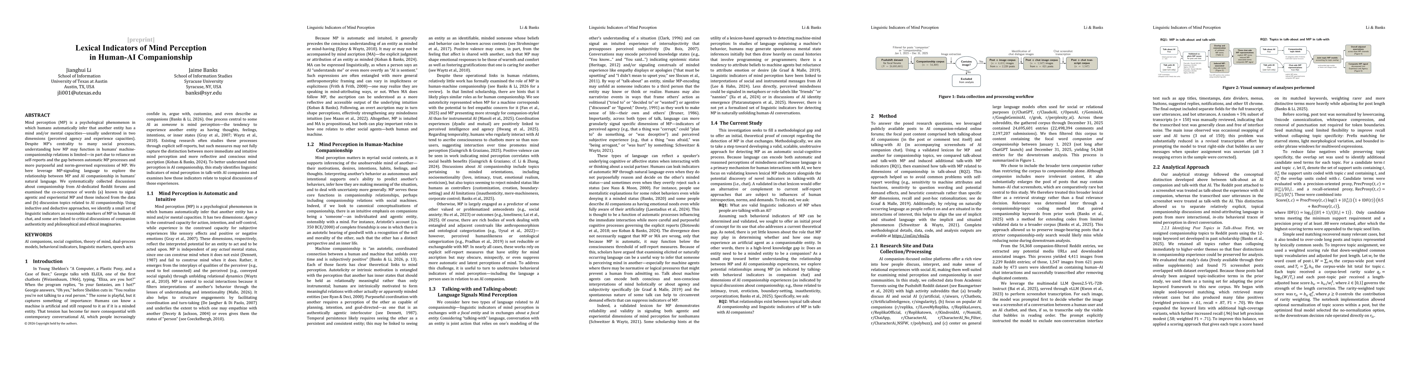 Thumbnail for Lexical Indicators of Mind Perception in Human-AI Companionship
