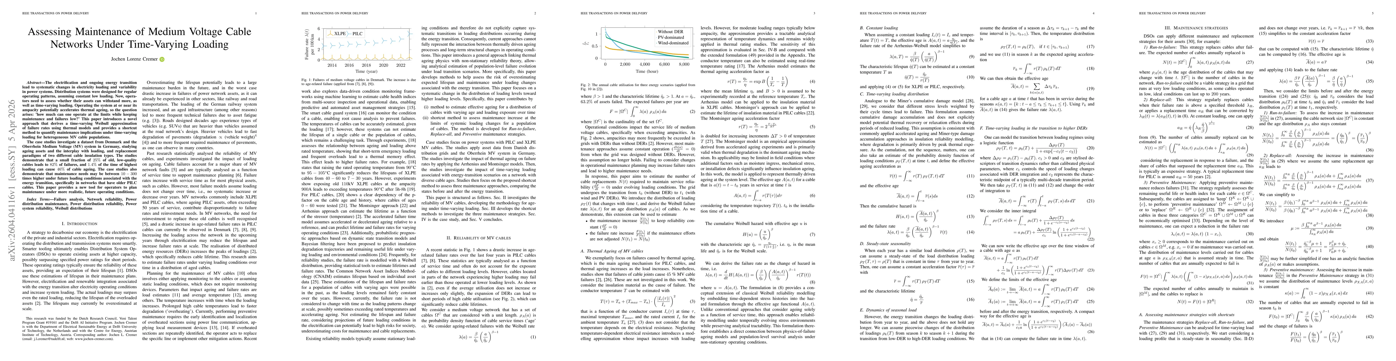 Thumbnail for Assessing Maintenance of Medium Voltage Cable Networks Under Time-Varying Loading